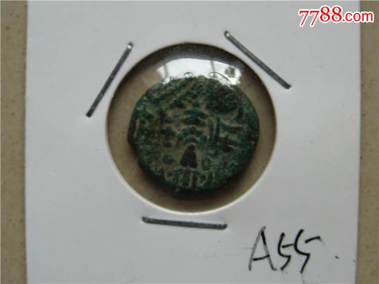 美品古印度古国罽宾王朝老铜币《A55》_古币