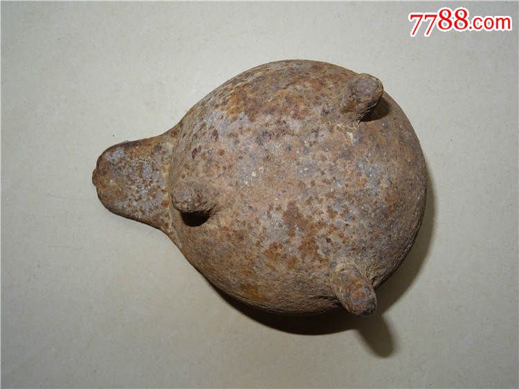 k1918少见带三足老铁灯碗