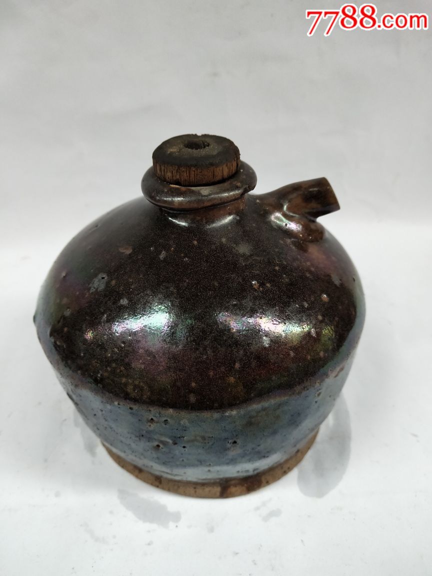 有盖清代黑陶酒罐