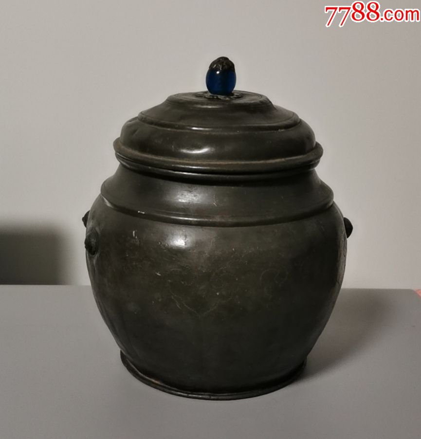 民国·刻花老锡罐