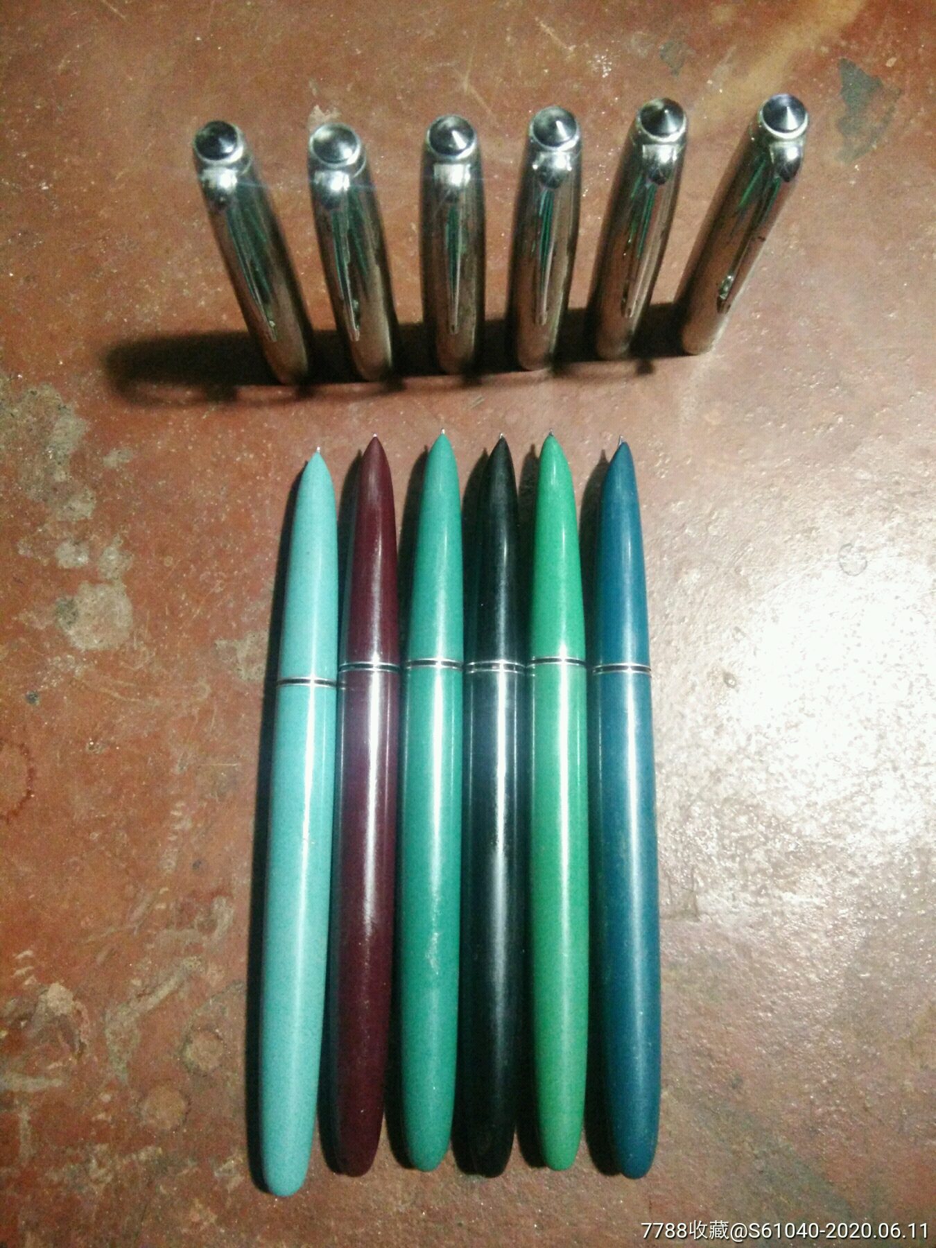 老款长虹201型全套6色有机顶珠老钢笔《一天快拍》