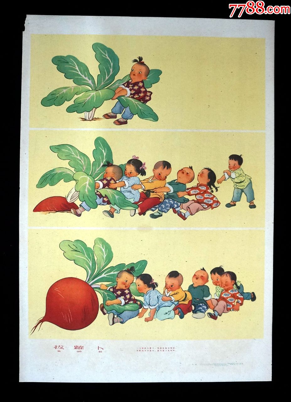 【拔萝卜】--上海人美59年版--印制精美--少见精品