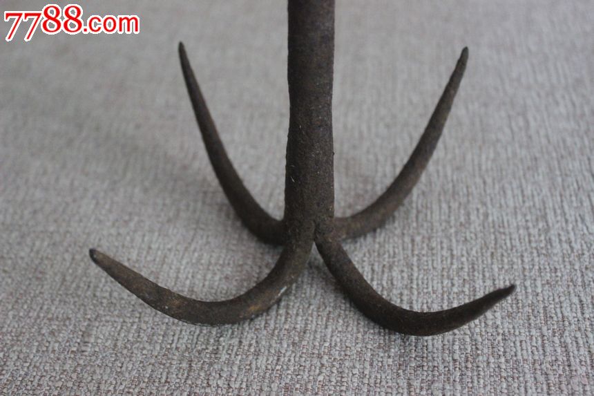 铁质老船锚带拉环30.8*16厘米招财摆件纯手工制作铁锚老渔具