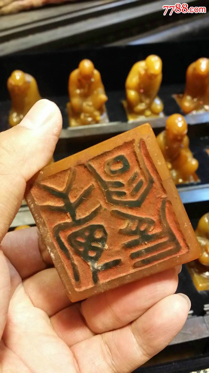 民国雕刻大师林友竹作品老寿山石镶宝十八罗汉一套高13cm