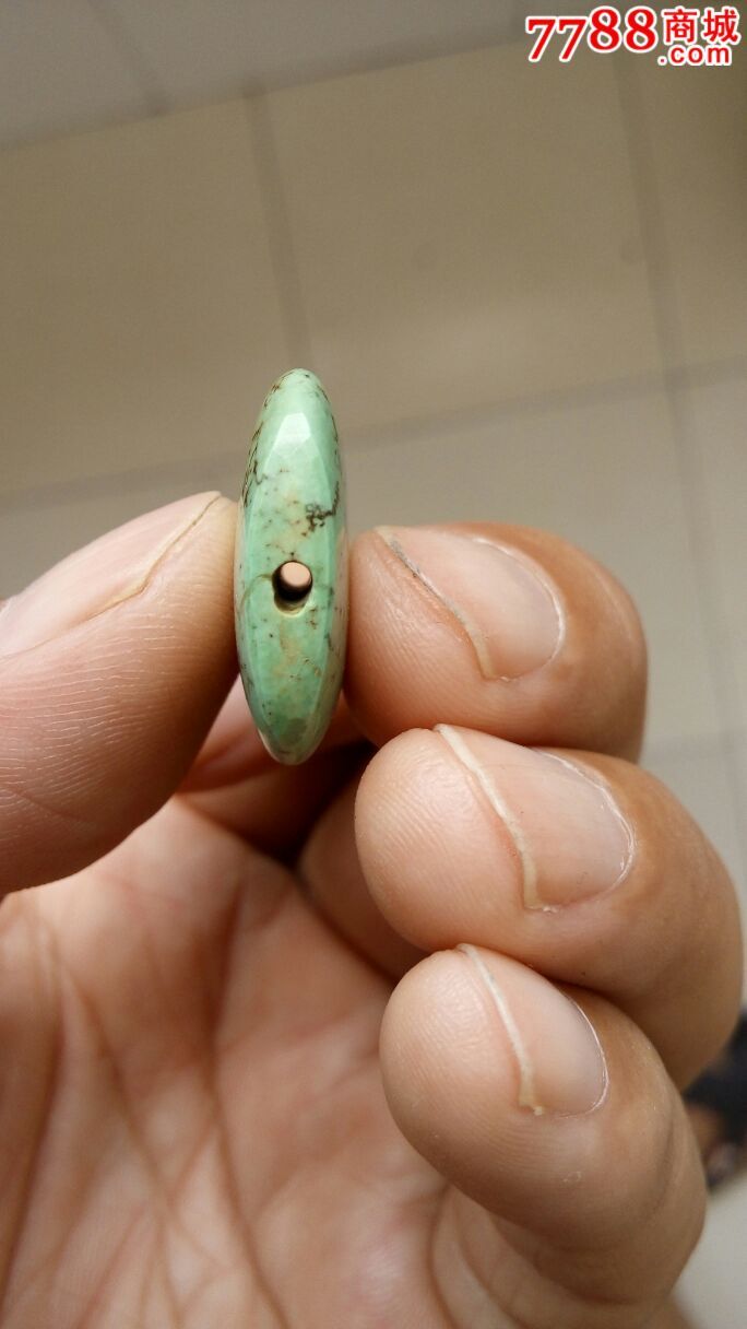 民国老绿松石扇坠