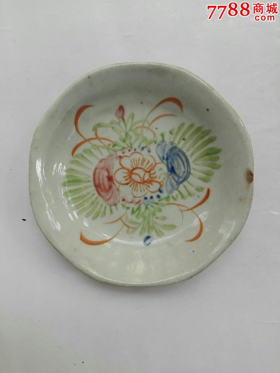 民国五彩花卉盘
