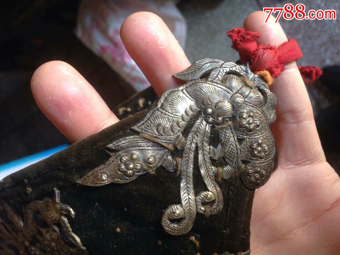 (冲双冠特卖):民国云南全品银饰虎头帽,银饰约80g,加帽子100多g,只卖