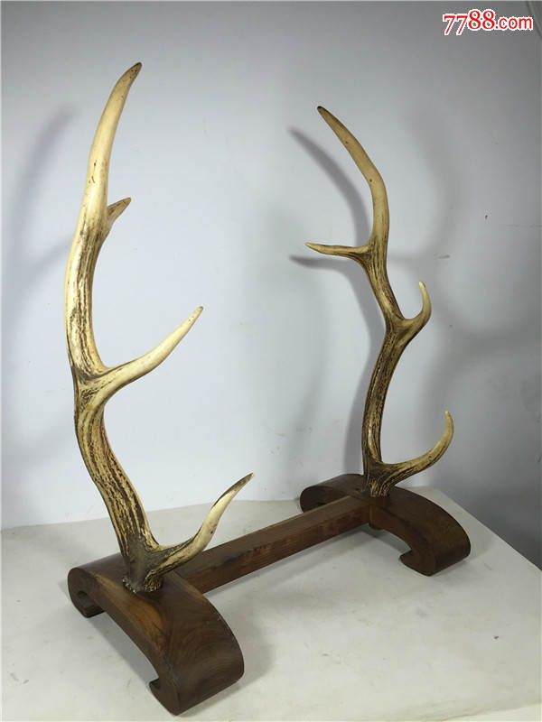 怀旧罕见老物件古董老兵器架子鹿角刀架