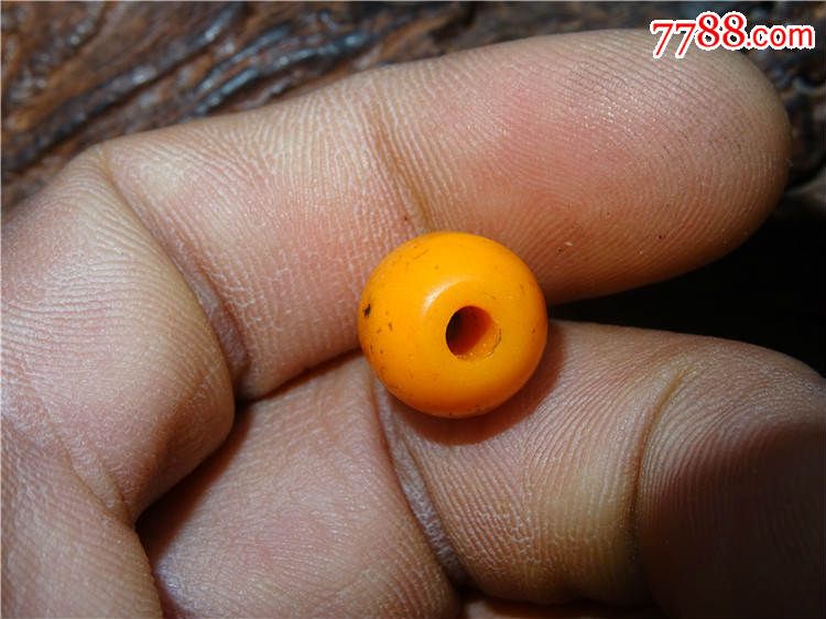 《x54》清代鸡油黄老琉珠顶珠隔珠