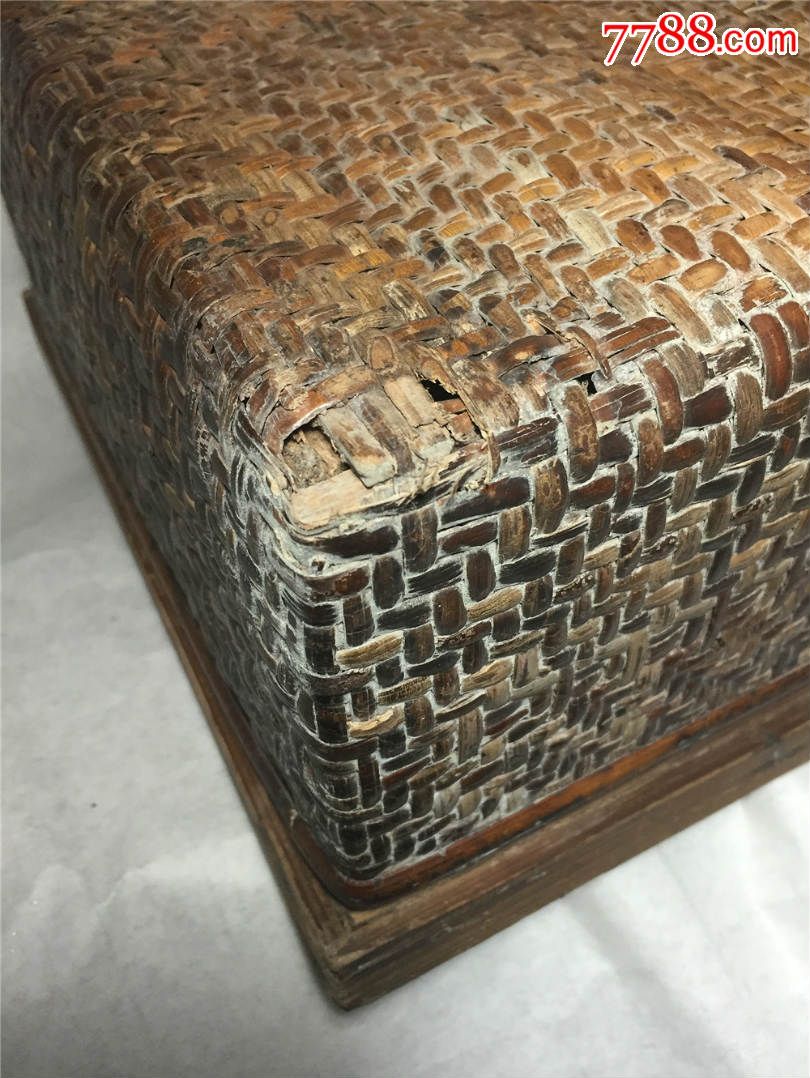 民国铜把老藤箱手提箱柳条藤条箱