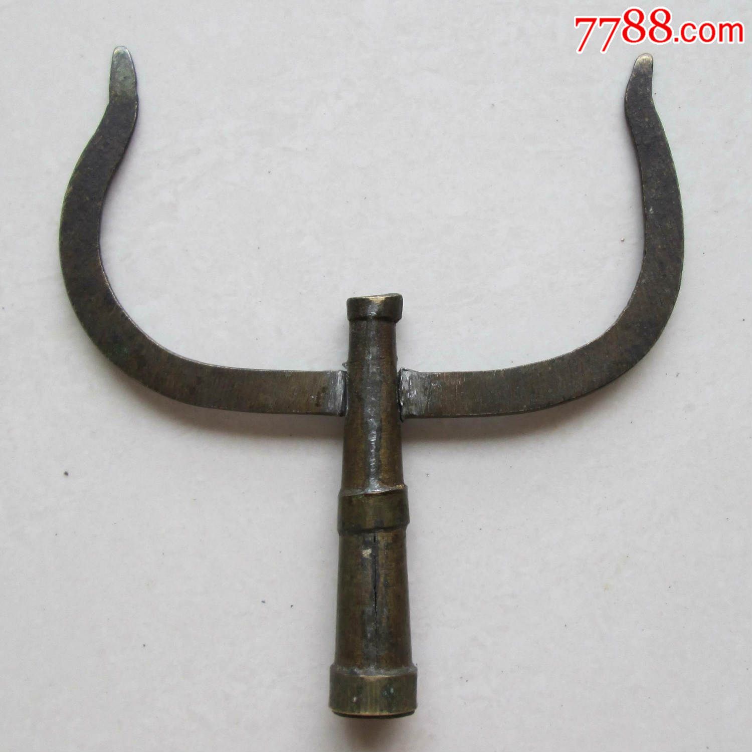 清代民国,文房用具,铜挂画叉书画叉头