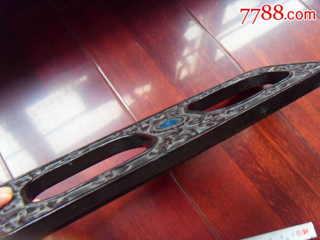 花卉纹镶宝缠足木脚铐