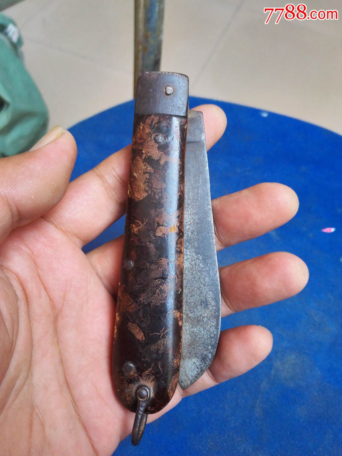 漂亮的"双箭"牌胶木把老电工刀