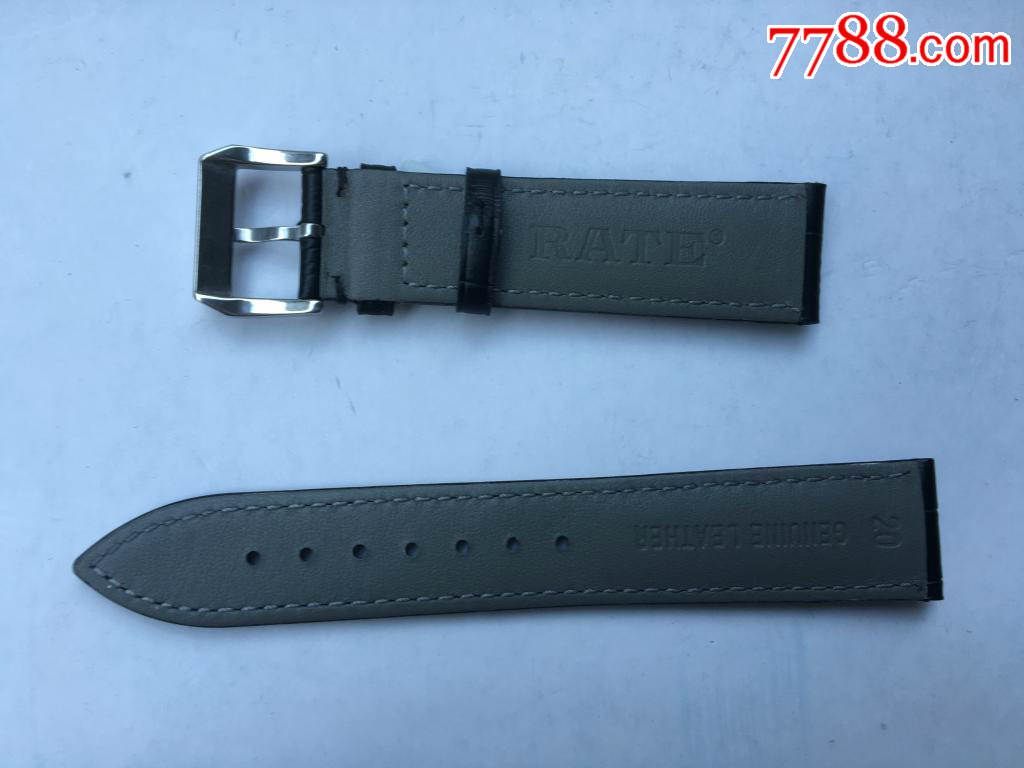 正品雷特原皮300系列黑色真皮表带12-24mm