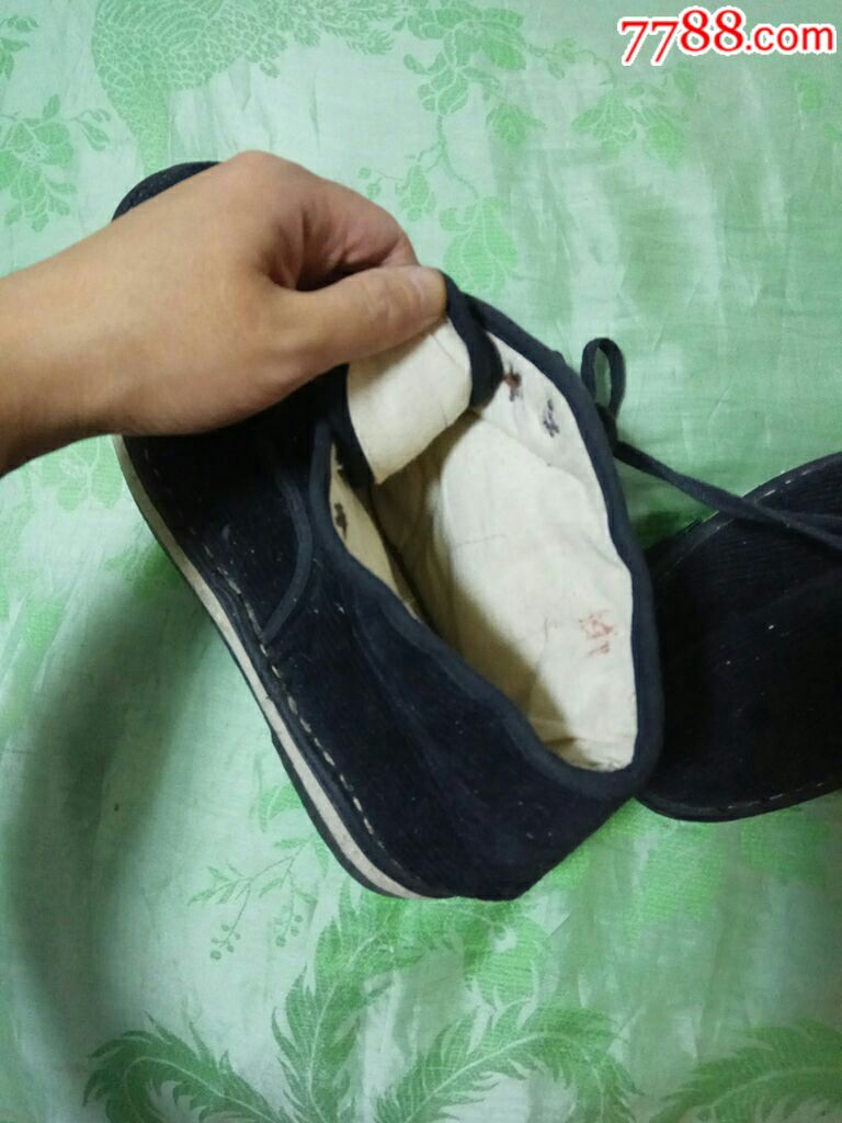 唐绒面老式棉鞋