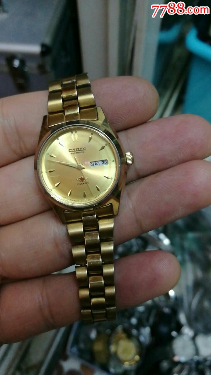 西铁城金色自动女表6651a型机芯