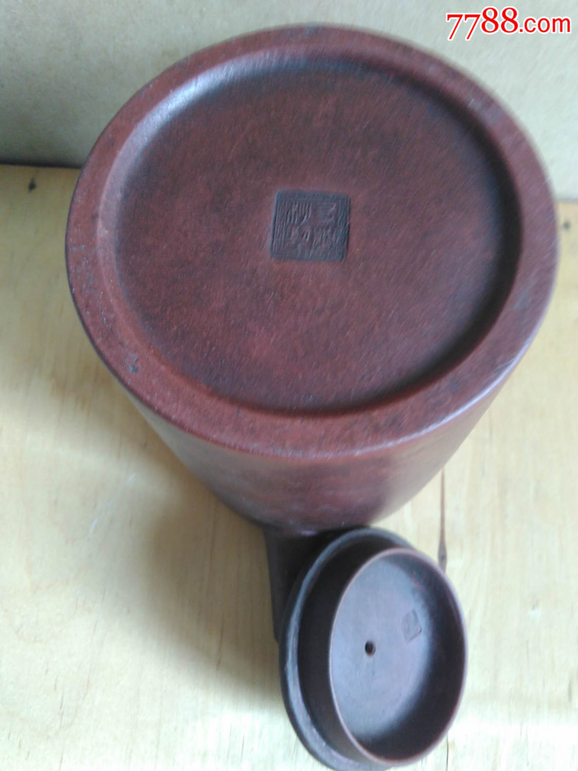 友兰秘制款高双圈直筒壶,紫砂壶,清朝,紫泥,枣红,其他造型,书法诗词